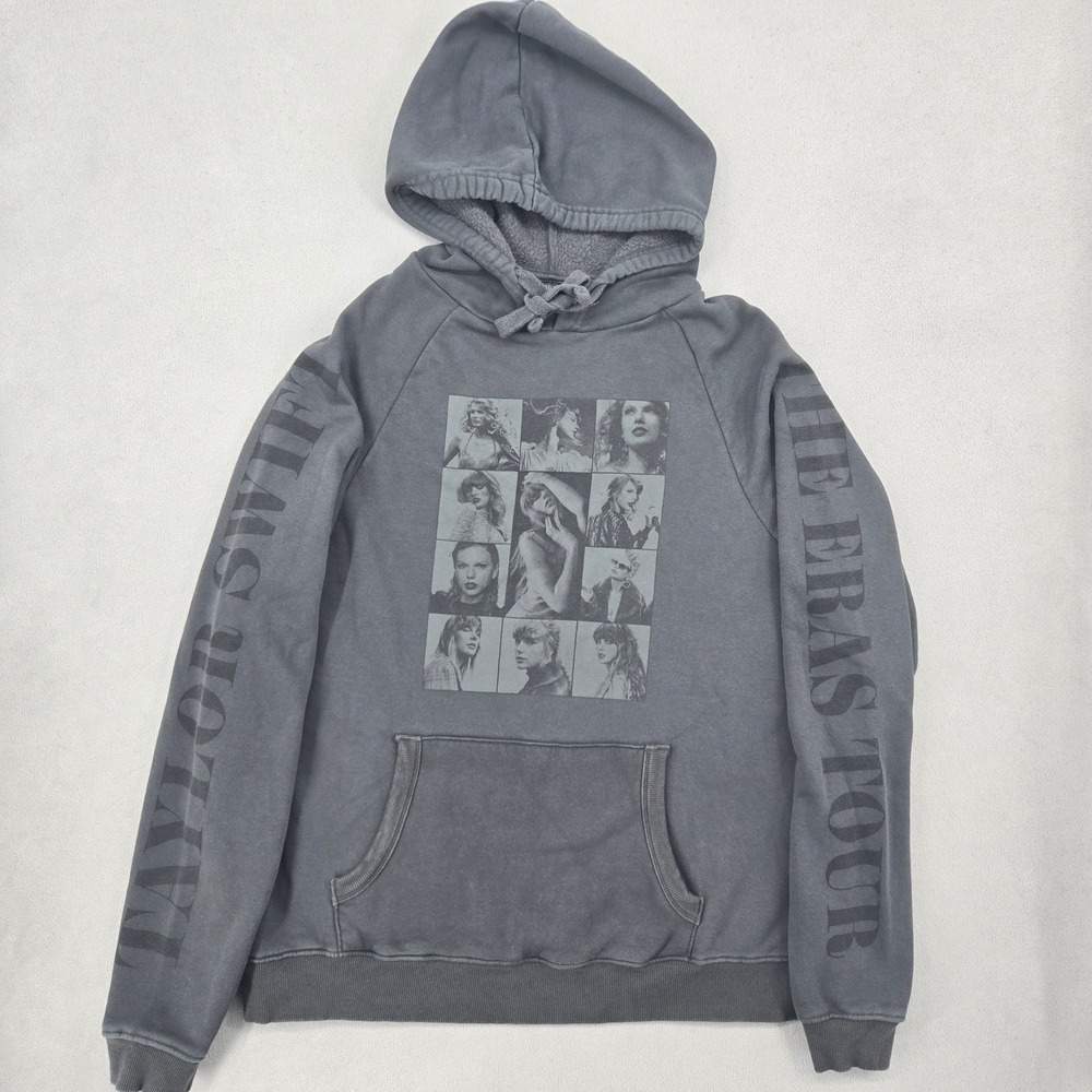 Taylor Swift  MEDIUM Oversized The Eras Tour 2023-2024 Grey Hoodie Concert Merch